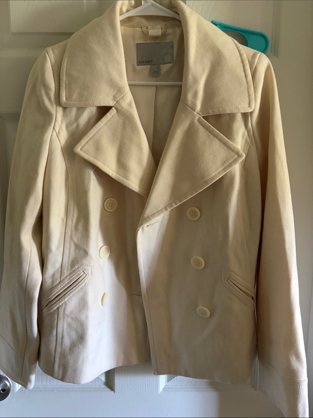 Old Navy Cream Double-Breasted Pea Coat